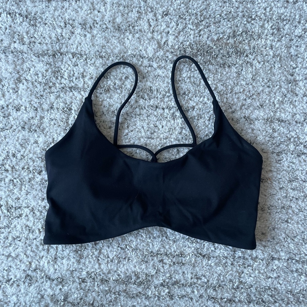 Black strappy sports bra